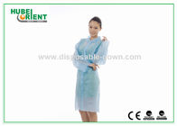 Laboratory Gowns Blue Disposable Lab Coats with ISO13485/CE MDR Certified With Velcros Closure