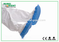 white and blue Waterproof Custom Size PP Coated CPE Disposable Shoe Cover hospital use PP+CPE shoe cover