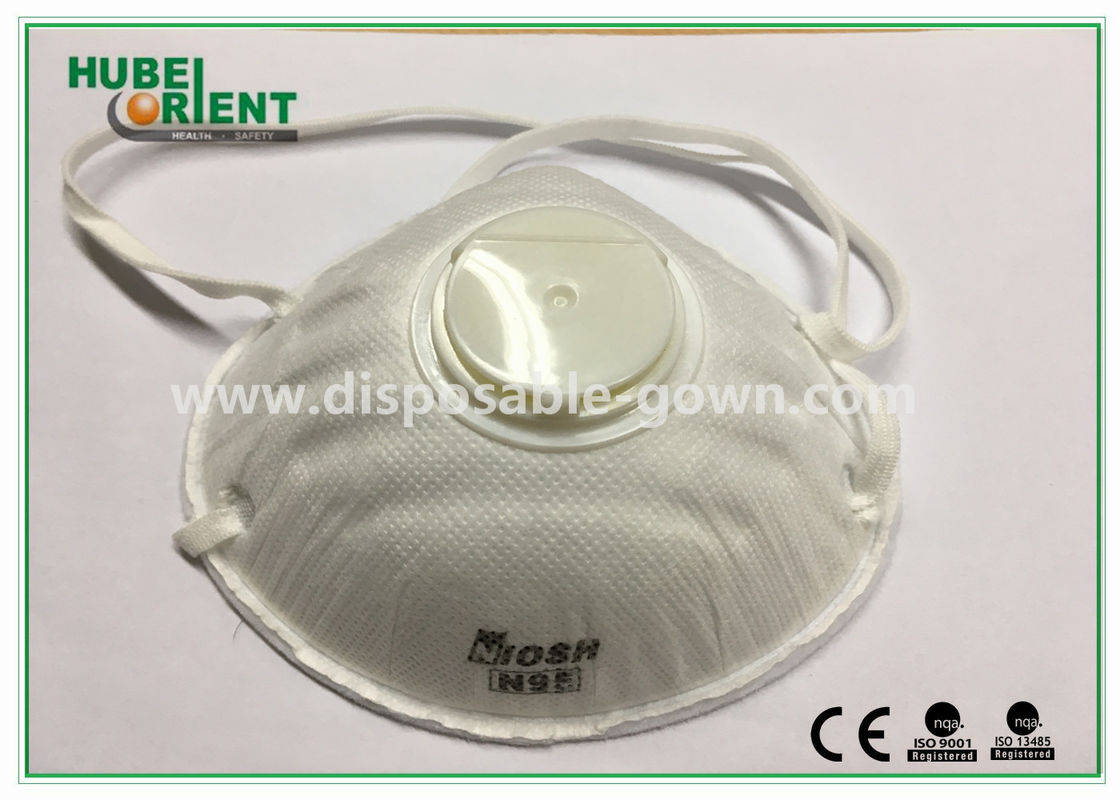 Soft NOISH N95 FFP3 Cone Dust Face Mask with Valve , Soft polypropylene