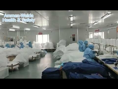 Τύπος 5/6 Μπλε ριγέ SMS/MP Φόρμα μίας χρήσης Αντιβακτηριδιακή με κουκούλα