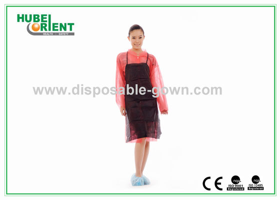 Black Soft Non-Woven Disposable Use Aprons For Adults Bibs Or in kitchen to prevent oil