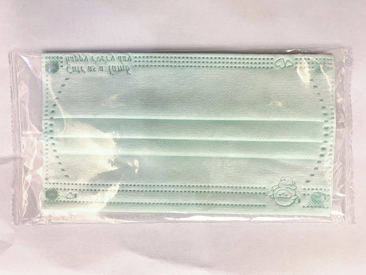 Disposable Adult Protective Face Mask With Colored Earloop Cute Pattern Green Or Blue